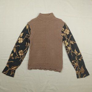 Anthropologie Current Air Womens Pullover Sweater Size S Brown Knit Mock